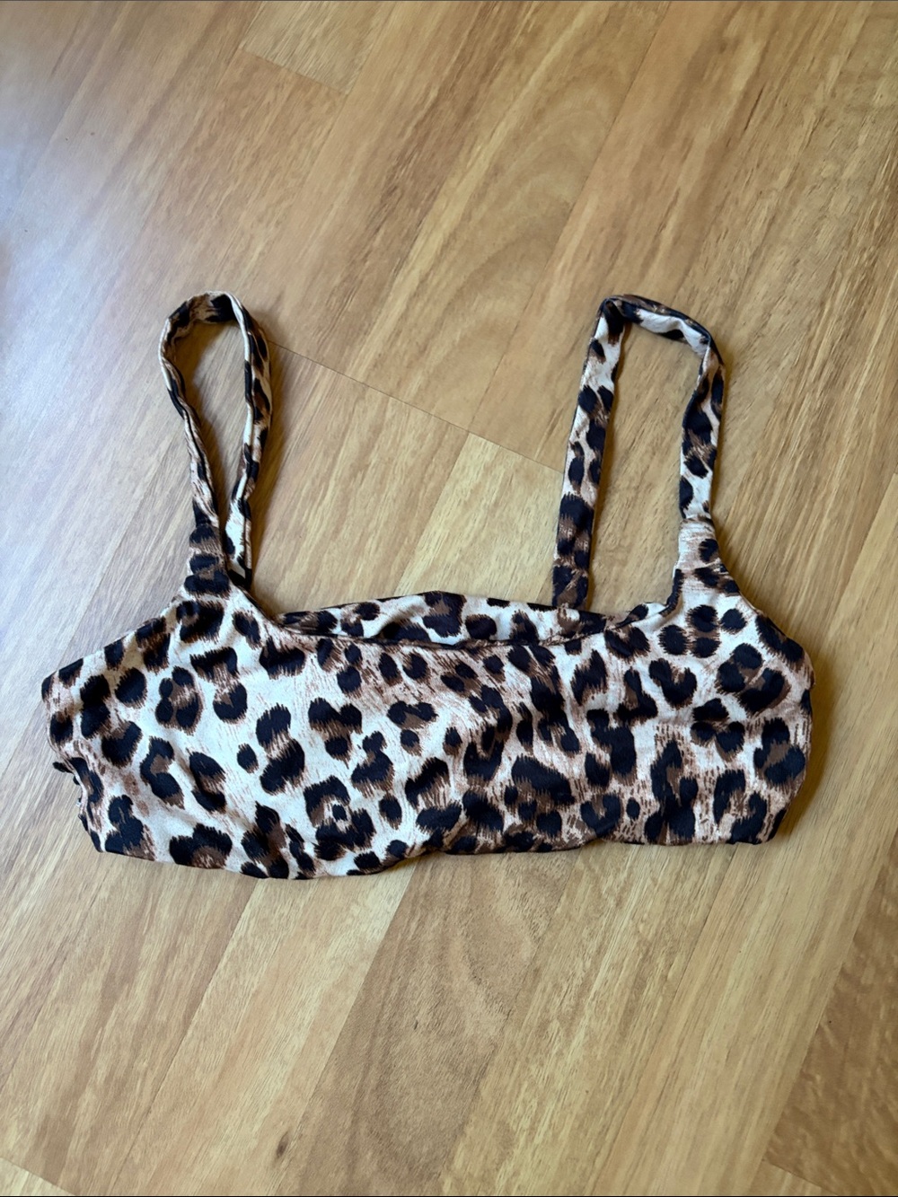 Leopard Print Bralette Top - Brown & Black